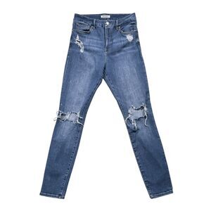 Good American Good Waist Jeans Size 8/29 Blue High Rise Distressed Skinny Denim